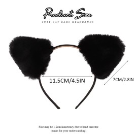 Catery Cute Cat Ears Headbands Black Plush Bunny Ear Headband Headpieces Women Party Hair Accessories for Nightclubs Masquerade Halloween Christmas
