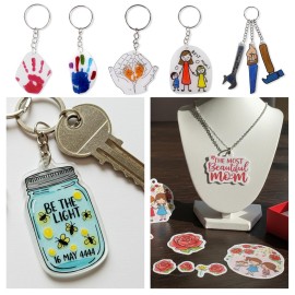 Auihiay 145 Pieces Shrink Plastic Sheet Kit Include 20 PCS Shrinky Paper with 125 PCS Keychains Accessories for Kids Creative Craft, Easter Mother Day Ornament