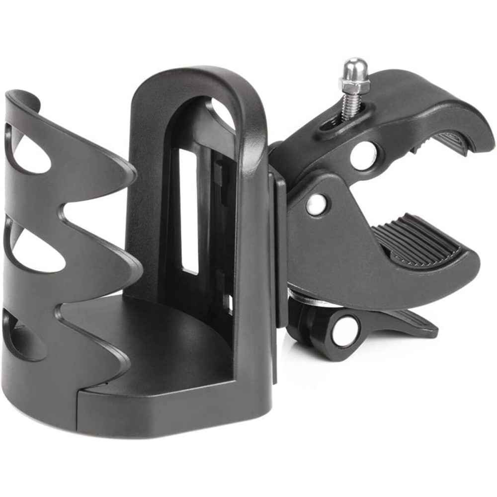 SupreGear Cup Holder, 360 Degree Rotation Stroller Bike Water Bottle Holder Cup Holder, Universal for Walkers, Rollators, Wheelchairs, Bicycles, Strollers and Motorcycle Accessories, Tools Free