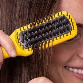 Drybar The Baby Brush Crush Mini Heated Straightening Brush, Corded Electric, Yellow