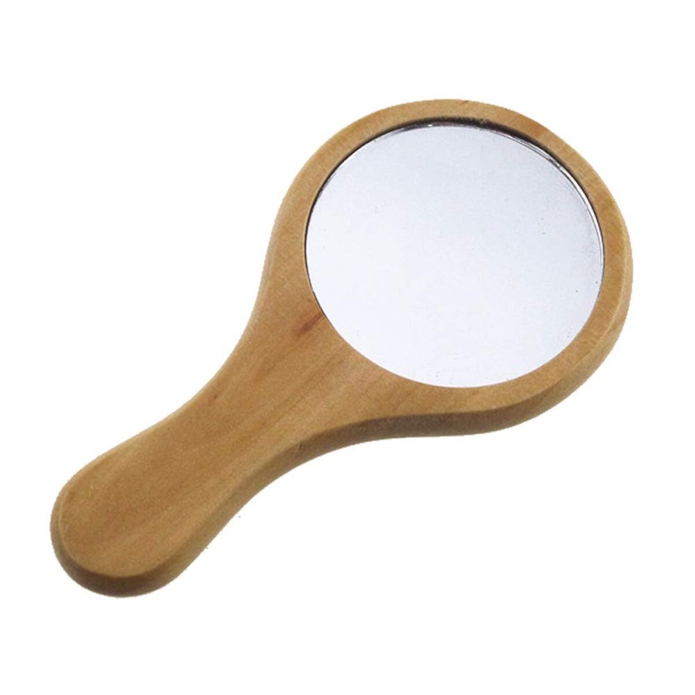 1 Piece Mini Portable Wood Makeup Mirror Handmade Portable Handle Round Cosmetic Mirror with Single Handle Personal Vanity Cosmetic Wooden Handheld Mirror, 7.1x 13.5cm 1 Piece Mini Portable Wood Makeup Mirror Handmade Portable Handle Round Cosmetic Mirror with Single Handle Personal Vanity Cosmetic Wooden Handheld Mirror, 7.1x 13.5cm