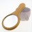 1 Piece Mini Portable Wood Makeup Mirror Handmade Portable Handle Round Cosmetic Mirror with Single Handle Personal Vanity Cosmetic Wooden Handheld Mirror, 7.1x 13.5cm