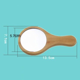 1 Piece Mini Portable Wood Makeup Mirror Handmade Portable Handle Round Cosmetic Mirror with Single Handle Personal Vanity Cosmetic Wooden Handheld Mirror, 7.1x 13.5cm 1 Piece Mini Portable Wood Makeup Mirror Handmade Portable Handle Round Cosmetic Mirror with Single Handle Personal Vanity Cosmetic Wooden Handheld Mirror, 7.1x 13.5cm