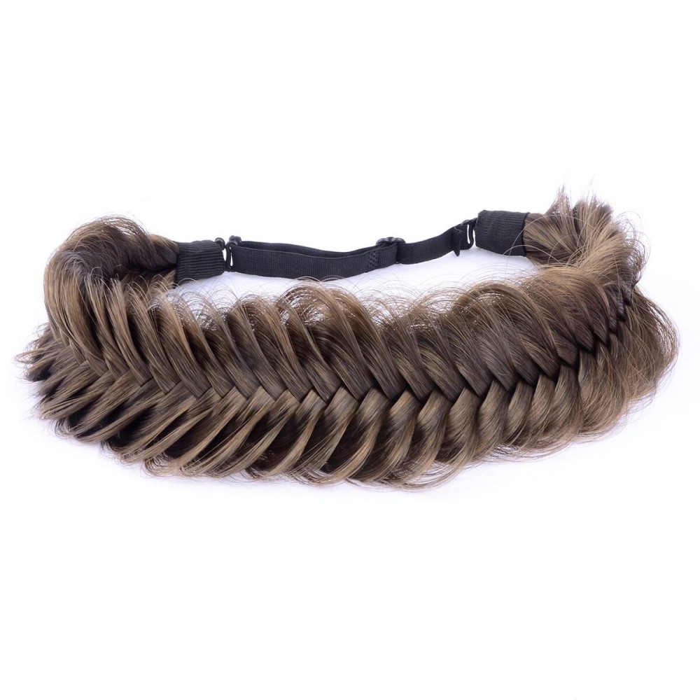 DIGUAN Wide Fishtail 2 Strands Synthetic Hair Braided Headband Classic Chunky Plaited Braids Elastic Stretch Hairpiece Women Girl Beauty accessory,59g Bohemian (Dark Brown) DIGUAN Wide Fishtail 2 Strands Synthetic Hair Braided Headband Classic Chunky Plaited Braids Elastic Stretch Hairpiece Women Girl Beauty accessory,59g Bohemian (Dark Brown)