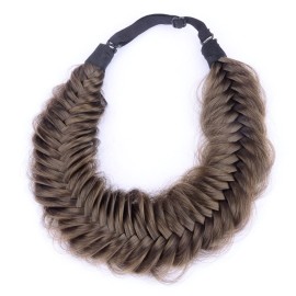 DIGUAN Wide Fishtail 2 Strands Synthetic Hair Braided Headband Classic Chunky Plaited Braids Elastic Stretch Hairpiece Women Girl Beauty accessory,59g Bohemian (Dark Brown) DIGUAN Wide Fishtail 2 Strands Synthetic Hair Braided Headband Classic Chunky Plaited Braids Elastic Stretch Hairpiece Women Girl Beauty accessory,59g Bohemian (Dark Brown)