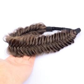 DIGUAN Wide Fishtail 2 Strands Synthetic Hair Braided Headband Classic Chunky Plaited Braids Elastic Stretch Hairpiece Women Girl Beauty accessory,59g Bohemian (Dark Brown) DIGUAN Wide Fishtail 2 Strands Synthetic Hair Braided Headband Classic Chunky Plaited Braids Elastic Stretch Hairpiece Women Girl Beauty accessory,59g Bohemian (Dark Brown)
