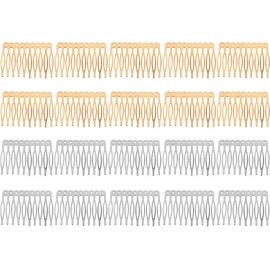 20 Pcs 10 Teeth Hair Combs Metal Blank Hair Side Combs Clips DIY Hair Accessories for Women and Girls, DIY Hair Bows Making