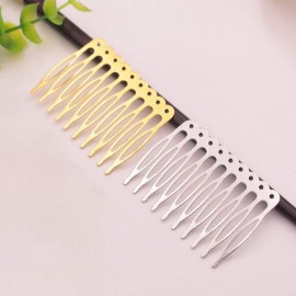20 Pcs 10 Teeth Hair Combs Metal Blank Hair Side Combs Clips DIY Hair Accessories for Women and Girls, DIY Hair Bows Making