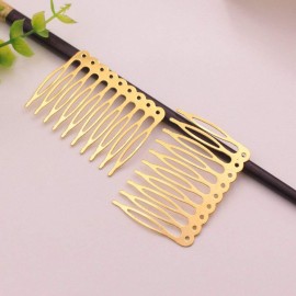 20 Pcs 10 Teeth Hair Combs Metal Blank Hair Side Combs Clips DIY Hair Accessories for Women and Girls, DIY Hair Bows Making