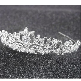 BAHABY Silver Crowns for Women Rhinestone Princess Tiara with Combs for Birthday Prom Bridal Shower Wedding Halloween Party