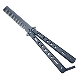 Harlorki Sport Indoor Outdoor Use Mini Portable Foldable Stainless Steel Practice Training Butterfly Comb Hair Styling Tools Accessory