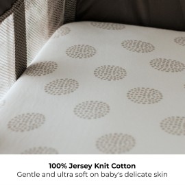 Ely\'s & Co. Pack N Play,Playard,Portable Crib Sheet 2-Pack Combed Jersey Cotton for Baby Boy or Baby Girl (Grey Dottie)