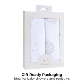 Ely\'s & Co. Pack N Play,Playard,Portable Crib Sheet 2-Pack Combed Jersey Cotton for Baby Boy or Baby Girl (Grey Dottie)