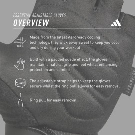 adidas Essential Adjustable Fingerless Gloves for Men and Women - Padded Weight Lifting Gloves - Adjustable Wrist Straps for Tailored, Secure Fit - White, Large adidas Essential Adjustable Fingerless Gloves for Men and Women - Padded Weight Lifting Gloves - Adjustable Wrist Straps for Tailored, Secure Fit - White, Large