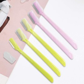 10 Pack Eyebrow Razor [Extra Precision] Facial Hair Remover, SourceTon Pink and Green, Exfoliating Tool - Smooth Facial Shave with Precision Cover for Men & Women