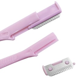 10 Pack Eyebrow Razor [Extra Precision] Facial Hair Remover, SourceTon Pink and Green, Exfoliating Tool - Smooth Facial Shave with Precision Cover for Men & Women