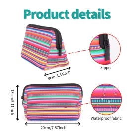 AJLTPA Cosmetic Bag Waterproof Neoprene Zipper Pouch Travel Portable Toiletry Makeup Bags Organizer Case for Women and Girls, Serape AJLTPA Cosmetic Bag Waterproof Neoprene Zipper Pouch Travel Portable Toiletry Makeup Bags Organizer Case for Women and Girls, Serape