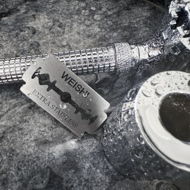 WEISHI 50Count Single Edge Razor Blades- Double Edge Safety Razor Extra Stainless Blades -Men\'s Safety for Shaving