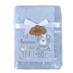 30x40 Fleece Baby Nursery Blanket with Satin Trim for Boys, Girls, and Unknown Gender Baby (Blue)