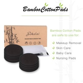 Reusable Makeup Remover Pads Black Washable - 10 Pack Organic Cotton Rounds for Face Eye with Laundry Bag, Facial Cleansing Cloth Towel, Make-Up Removal Wipes for All Skin Types Reusable Makeup Remover Pads Black Washable - 10 Pack Organic Cotton Rounds for Face Eye with Laundry Bag, Facial Cleansing Cloth Towel, Make-Up Removal Wipes for All Skin Types