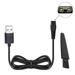 Shaver Head Replacement Charger and Brush for Electric Solo Shaver Cleaning Bursh USB Data Cable Power Trimmer Solo Head Replacement Charge Line (1Shaver Cord& Brush)