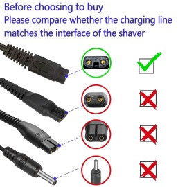 Shaver Head Replacement Charger and Brush for Electric Solo Shaver Cleaning Bursh USB Data Cable Power Trimmer Solo Head Replacement Charge Line (1Shaver Cord& Brush)