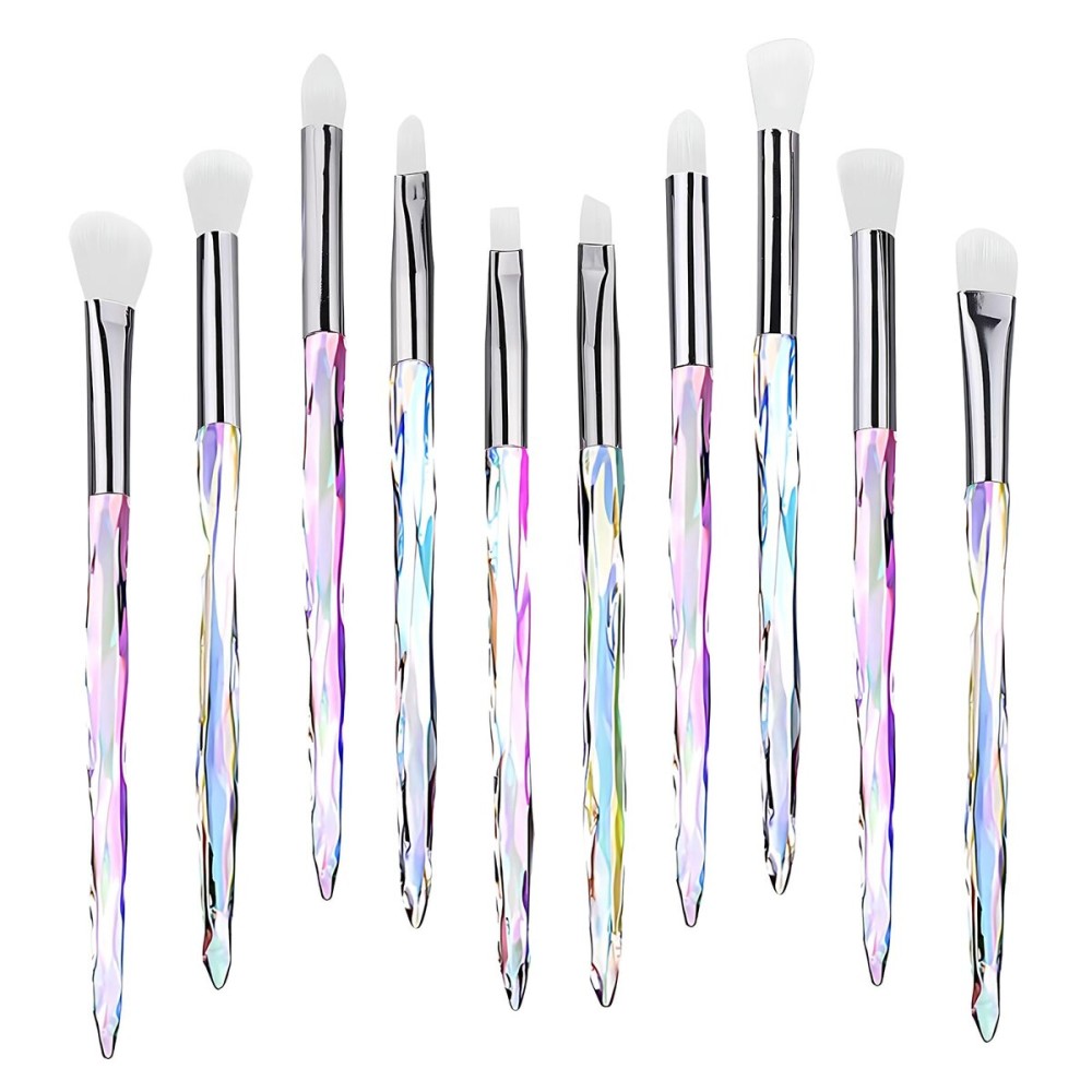 Kingtree Eyeshadow Makeup Brushes, 10PCS Crystal Brushes for Eye Makeup Premium Synthetic Bristles Eyeshadow Blending Crease Makeup Eye Brush Set, Professional Eyebrow Lip Make Up Tools Kingtree Eyeshadow Makeup Brushes, 10PCS Crystal Brushes for Eye Makeup Premium Synthetic Bristles Eyeshadow Blending Crease Makeup Eye Brush Set, Professional Eyebrow Lip Make Up Tools