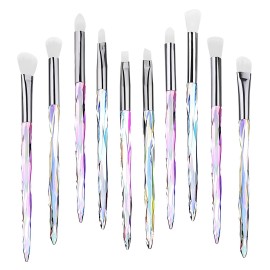 Kingtree Eyeshadow Makeup Brushes, 10PCS Crystal Brushes for Eye Makeup Premium Synthetic Bristles Eyeshadow Blending Crease Makeup Eye Brush Set, Professional Eyebrow Lip Make Up Tools Kingtree Eyeshadow Makeup Brushes, 10PCS Crystal Brushes for Eye Makeup Premium Synthetic Bristles Eyeshadow Blending Crease Makeup Eye Brush Set, Professional Eyebrow Lip Make Up Tools