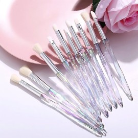 Kingtree Eyeshadow Makeup Brushes, 10PCS Crystal Brushes for Eye Makeup Premium Synthetic Bristles Eyeshadow Blending Crease Makeup Eye Brush Set, Professional Eyebrow Lip Make Up Tools Kingtree Eyeshadow Makeup Brushes, 10PCS Crystal Brushes for Eye Makeup Premium Synthetic Bristles Eyeshadow Blending Crease Makeup Eye Brush Set, Professional Eyebrow Lip Make Up Tools