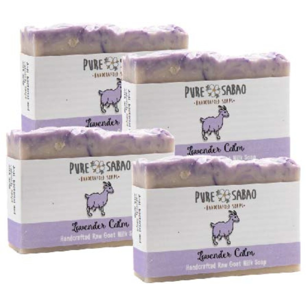 PURE SABAO Lavender Calm - Goat Milk Soap - 4 pack