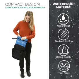 Reperkid Booster Seat Travel Bag for Airplane, Blue, 17 H x 16.5 W x 9.5 D, Compatible with Gb Pockit Stroller and Most Boosters- Premium Waterproof Cover, Hand Bag Design, Durable Zipper