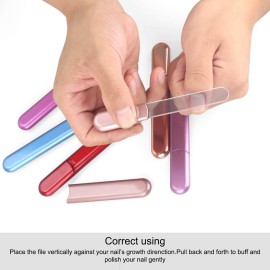 Premium Particular Glass Nail File with Case MiDenso Both Sided Filer Crystal Beauty Nail File Salon Nail Shine Top Christmas Stocking Superior Quality Gift Idea for Women,Carmine Red