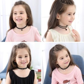 Liangzhou 8pcs/set Kids Chokers Children\'s Fashion Necklace Classic Chokers for Girl(multi-color,8pcs/set)