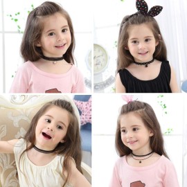 Liangzhou 8pcs/set Kids Chokers Children\'s Fashion Necklace Classic Chokers for Girl(multi-color,8pcs/set)