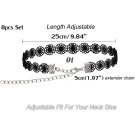 Liangzhou 8pcs/set Kids Chokers Children\'s Fashion Necklace Classic Chokers for Girl(multi-color,8pcs/set)