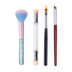 WOKOTO 4Pcs Ombre Nail Art Brush Set Double Head Nail Gradient Sponge Brushes For Nails Shading Pen Nail Brushes For Cleaning UV Gel Builder Kit Manicure Tools