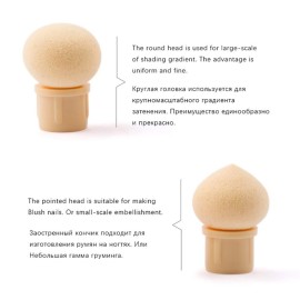 WOKOTO 4Pcs Ombre Nail Art Brush Set Double Head Nail Gradient Sponge Brushes For Nails Shading Pen Nail Brushes For Cleaning UV Gel Builder Kit Manicure Tools