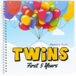 The Adventure Edition | Twins First 5 Years Memory Book with Stickers | Baby 1st Year Milestone Photo Album for Mom & Dad | Newborn Hard Cover Journal | Babies Personalized Keepsake Scrapbook Diary