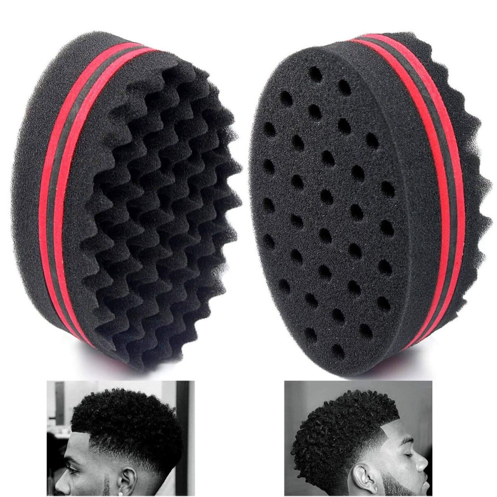 AIR TREE Magic Barber Sponge Brush Twist Hair For Wave,Dreadlock,Coils,Afro Curl As Hair Care Tool 2.8 IN Hole Diameter Suitable For Curly Hair (1 PCS) Small Holes