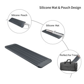 EIOKIT 2 Pack Silicone Heat Resistant Travel Mat Pouch for Straighteners, Curling Wands, Flat Irons, and Hot Hair Styling Tools EIOKIT 2 Pack Silicone Heat Resistant Travel Mat Pouch for Straighteners, Curling Wands, Flat Irons, and Hot Hair Styling Tools