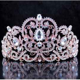 Victorian Clear White Austrian Rhinestone Crystal Tiara Crown With Hair Combs Princess Queen Headband Headpiece Jewelry Beauty Contest Birthday Bridal Prom Pageant T1505 (Rose Gold) Victorian Clear White Austrian Rhinestone Crystal Tiara Crown With Hair Combs Princess Queen Headband Headpiece Jewelry Beauty Contest Birthday Bridal Prom Pageant T1505 (Rose Gold)