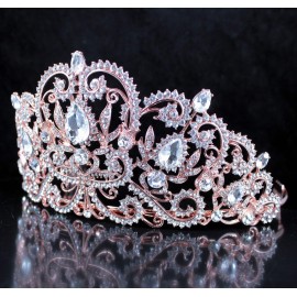 Victorian Clear White Austrian Rhinestone Crystal Tiara Crown With Hair Combs Princess Queen Headband Headpiece Jewelry Beauty Contest Birthday Bridal Prom Pageant T1505 (Rose Gold) Victorian Clear White Austrian Rhinestone Crystal Tiara Crown With Hair Combs Princess Queen Headband Headpiece Jewelry Beauty Contest Birthday Bridal Prom Pageant T1505 (Rose Gold)