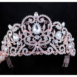 Victorian Clear White Austrian Rhinestone Crystal Tiara Crown With Hair Combs Princess Queen Headband Headpiece Jewelry Beauty Contest Birthday Bridal Prom Pageant T1505 (Rose Gold) Victorian Clear White Austrian Rhinestone Crystal Tiara Crown With Hair Combs Princess Queen Headband Headpiece Jewelry Beauty Contest Birthday Bridal Prom Pageant T1505 (Rose Gold)