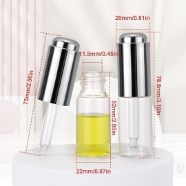 Ellbest 8Pcs 10 ml Clear Press Dropper Bottles, Empty Refillable Essential Oil Vials Perfume Cosmetic Container, Silver Cap Ellbest 8Pcs 10 ml Clear Press Dropper Bottles, Empty Refillable Essential Oil Vials Perfume Cosmetic Container, Silver Cap