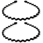 bodbop XINGZHE Metal Hair Band Men Headbands Womens Hair bands, Fashion Hair Hoop Wavy Spring Comb Headband Men Spiral Teeth Hair Accessories for Sports, 2PCS
