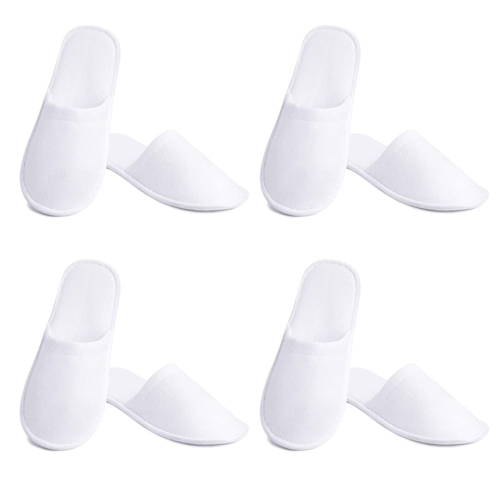 Haploon 24 Pairs Spa Slippers, Cotton Velvet Closed Toe Slippers Disposable Spa Slipper Fit for US Men Size 10 and Women Size 11 for Hotel, Home, Guest Use