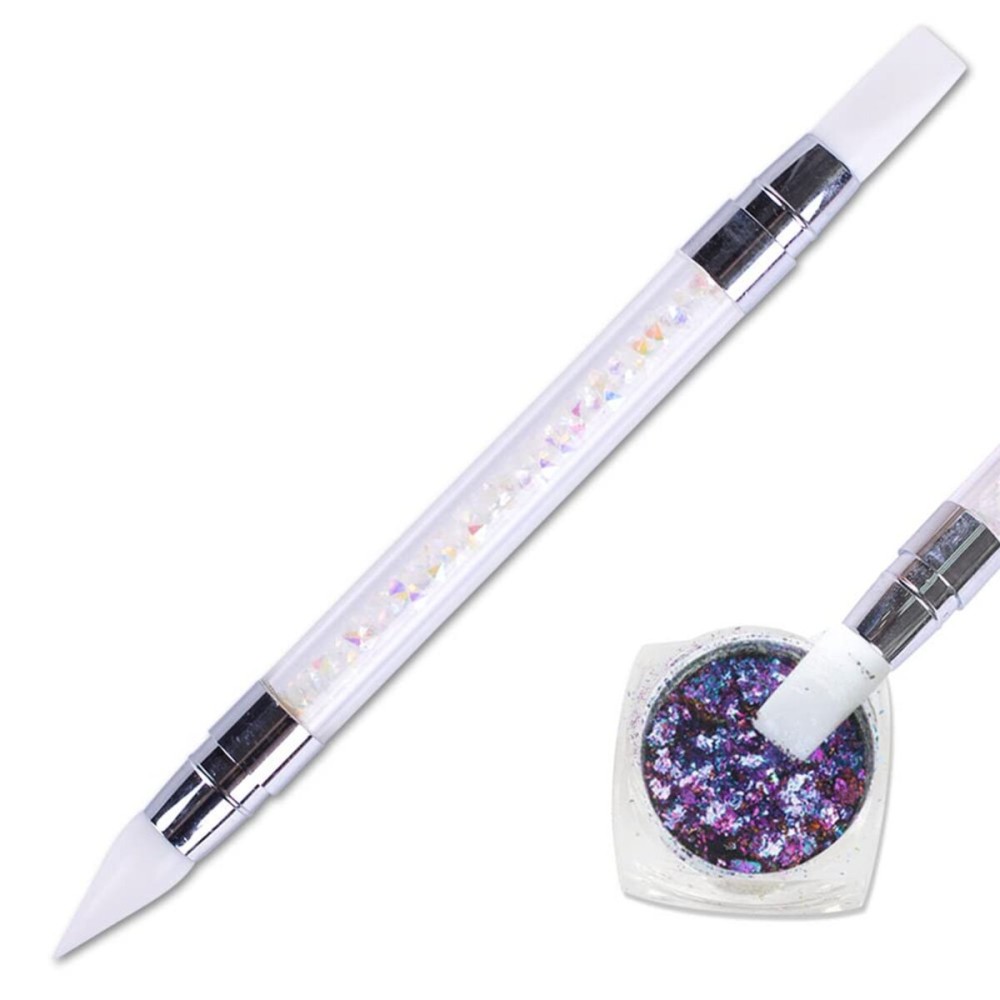 AKOAK 1 Pack Nail Art Double-head Silicone Pen, Smudge, Powder, Point Drill Multi-purpose Silicone Pen DIY Nail Tool AKOAK 1 Pack Nail Art Double-head Silicone Pen, Smudge, Powder, Point Drill Multi-purpose Silicone Pen DIY Nail Tool
