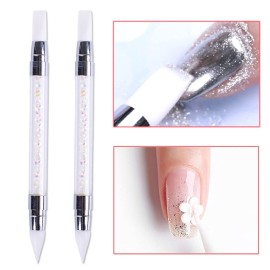 AKOAK 1 Pack Nail Art Double-head Silicone Pen, Smudge, Powder, Point Drill Multi-purpose Silicone Pen DIY Nail Tool AKOAK 1 Pack Nail Art Double-head Silicone Pen, Smudge, Powder, Point Drill Multi-purpose Silicone Pen DIY Nail Tool