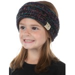 Funky Junque Toddler Girls Winter Head Wrap Ear Warmer Headband Soft Knit Fleece Lined Black/Purple/Orange/Teal Ages 1-6