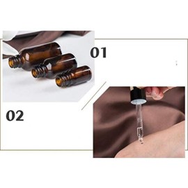 3 Pcs 100ml 3.5oz Refillable Empty Amber Glass Dropper Bottle Essential Oil Perfumes Sample Scale Bottle Container Vial Pot Jar with Glass Eye Dropper Dispenser for DIY Aromatherapy and Travel